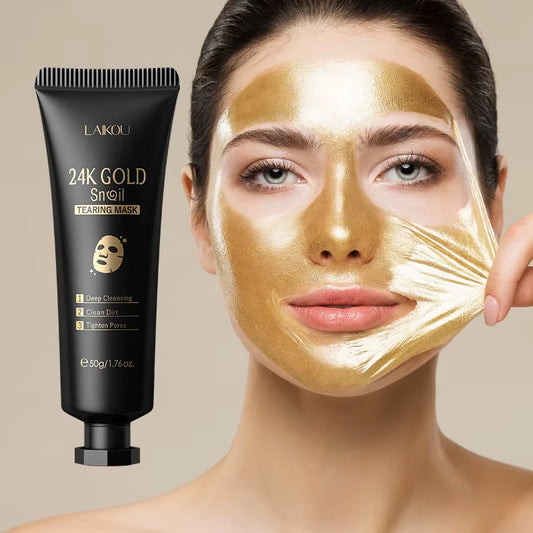 24K Gold Snail Active Collagen Facial Peeling Mask Face Skin Care Blackhead Nourish Facial Peel off Mask Skin Care