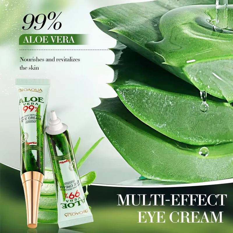 2Pcs/Kit BIOAQUA Aloe Vera Skin Care Sets Face Eye Cream Moisturizing Hydrating Firming Aloe Creams Face Skin Care Set