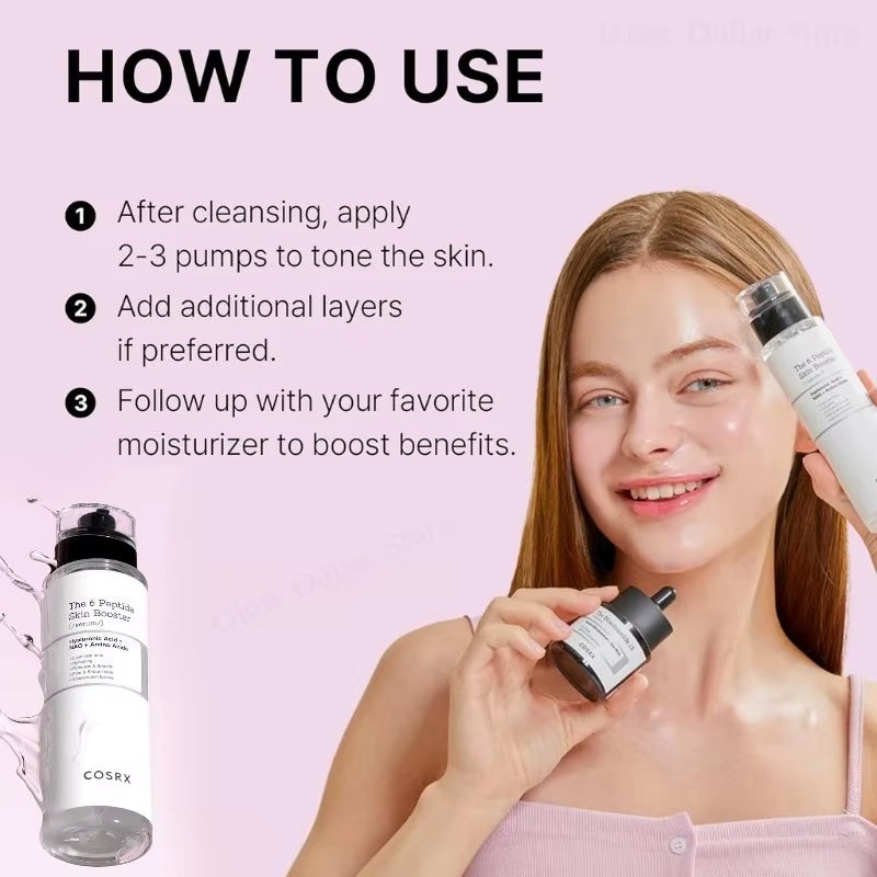 COSRX 6X Peptide Booster Toner Serum, Niacinamide & Hyaluronic Acid Skin Renewal Boosting Facial Essence Korean Skincare Product