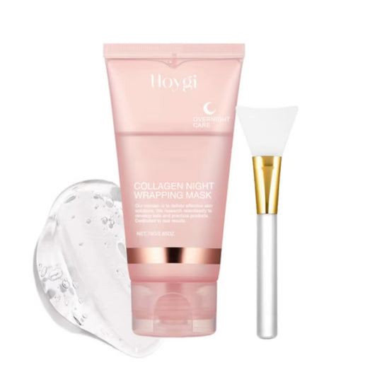Collagen Overnight Wrapping Peel off Facial Mask, Elasticity&Hydration Care Glow Skin Reduces Sagging&Dullness Korean Skin Care