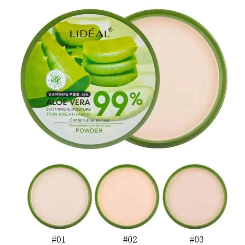 Foundation Makeup 99% Aloe Vera Softening Powder Waterproof Moisturizing Concealer Foundation Make up Face Contour Powder Brush