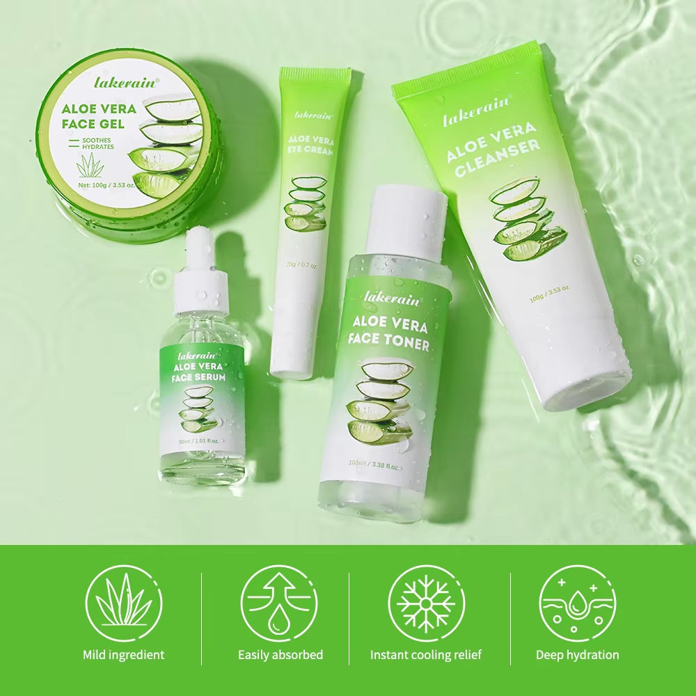 Multi-Skin Care Aloe Vera Skin Care Set Deep Moisturizing Deep Nourishment Whitening Brightening Hydrating Smooth Skin