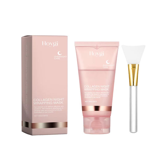 Collagen Overnight Wrapping Peel off Facial Mask, Elasticity&Hydration Care Glow Skin Reduces Sagging&Dullness Korean Skin Care