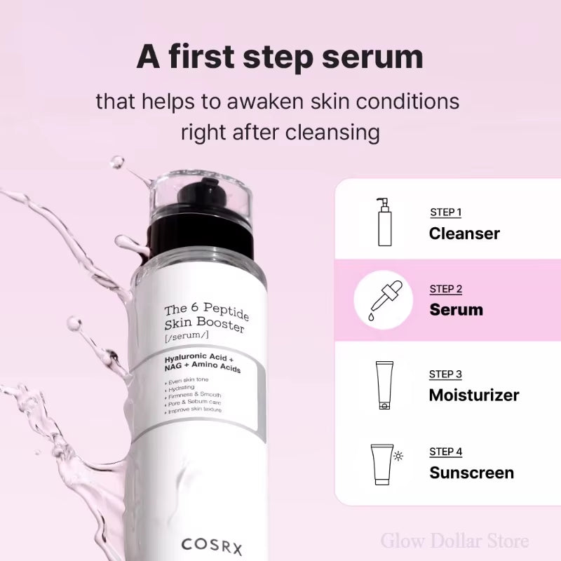 COSRX 6X Peptide Booster Toner Serum, Niacinamide & Hyaluronic Acid Skin Renewal Boosting Facial Essence Korean Skincare Product