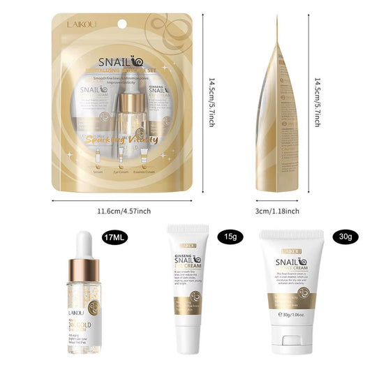3Pcs Snail Anti-Aging Skin Care Sets Moisturizing Facial Set Skincare Products Face Cream Facial Serum Face Care Kits