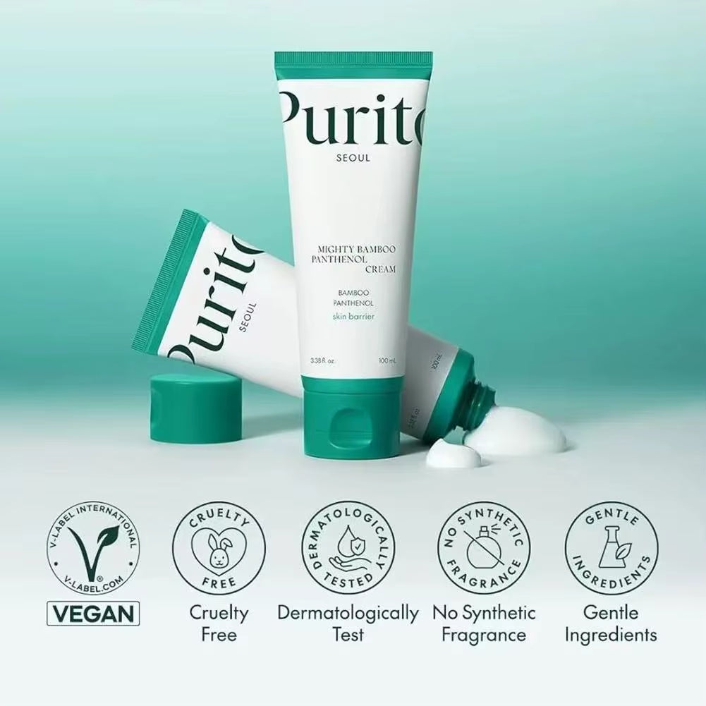 Purito Bamboo Moisturizing Cream Fade Dark Eye Circle Whiten Skin Soothing Collagen Repair Barrier Korea Original Skincare