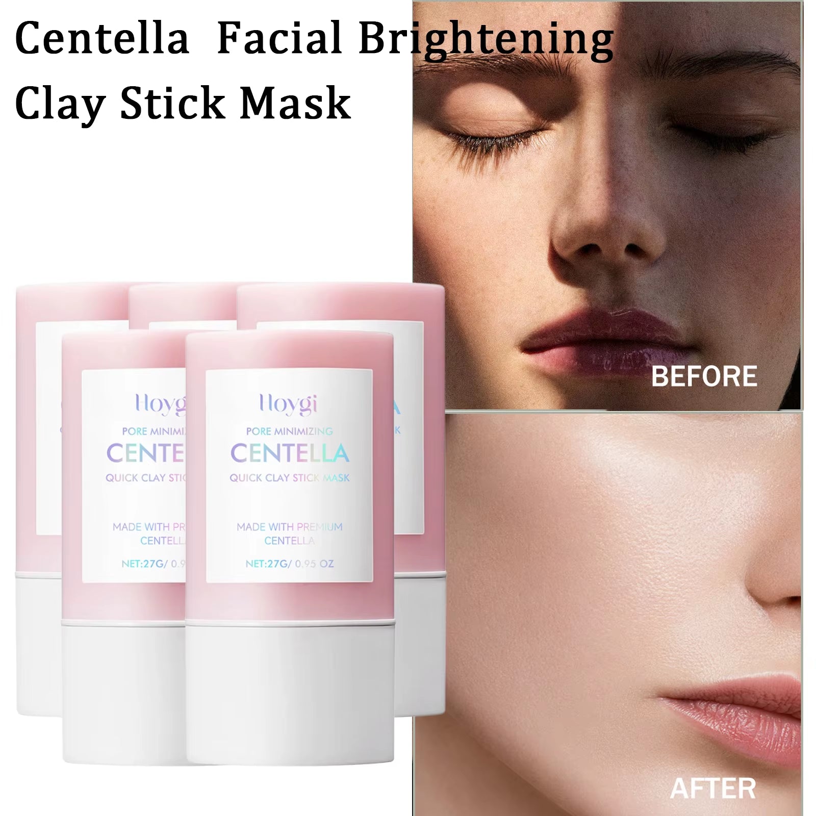 Centella Clay Stick Mask Pore Minimizing Quick Moisturizing Soothing Facial Brightening Face Mask Skin Care 27G