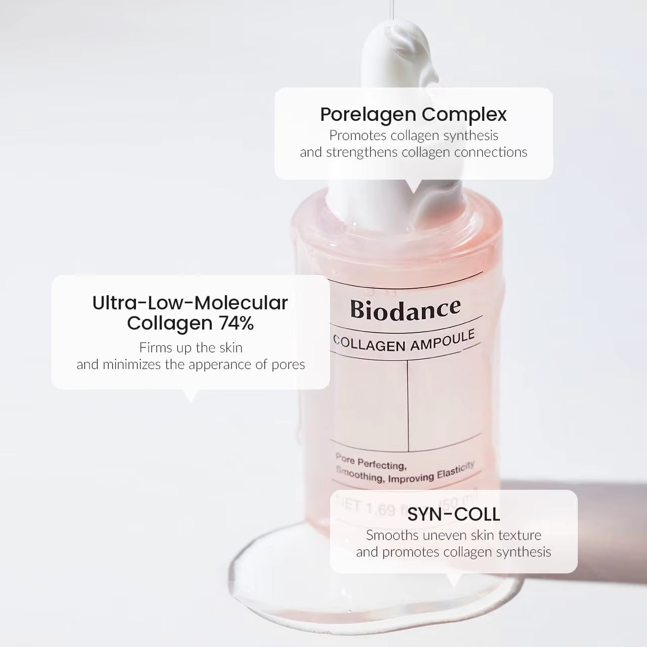 Biodance Collagen Ampoule Korean Collagen Serum for Face Improvement, Pore Tightening and Anti-Aging Facial Serum