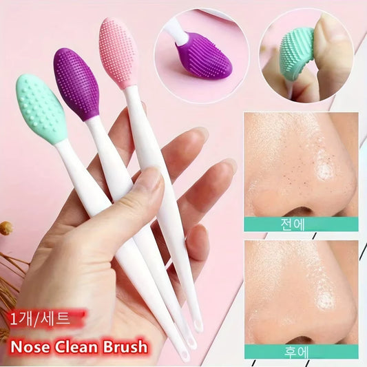 Skin Care Lip Horniness Removal Facial Cleanser, Face Cleaning Brush, Blackhead Removal Silicone Double-Sided Skin Care Tool.