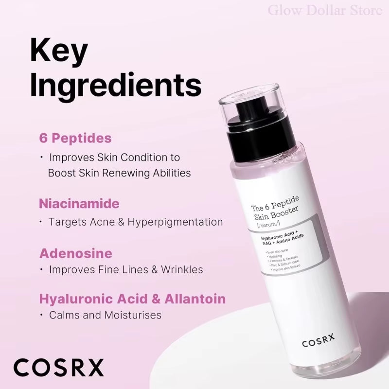 COSRX 6X Peptide Booster Toner Serum, Niacinamide & Hyaluronic Acid Skin Renewal Boosting Facial Essence Korean Skincare Product