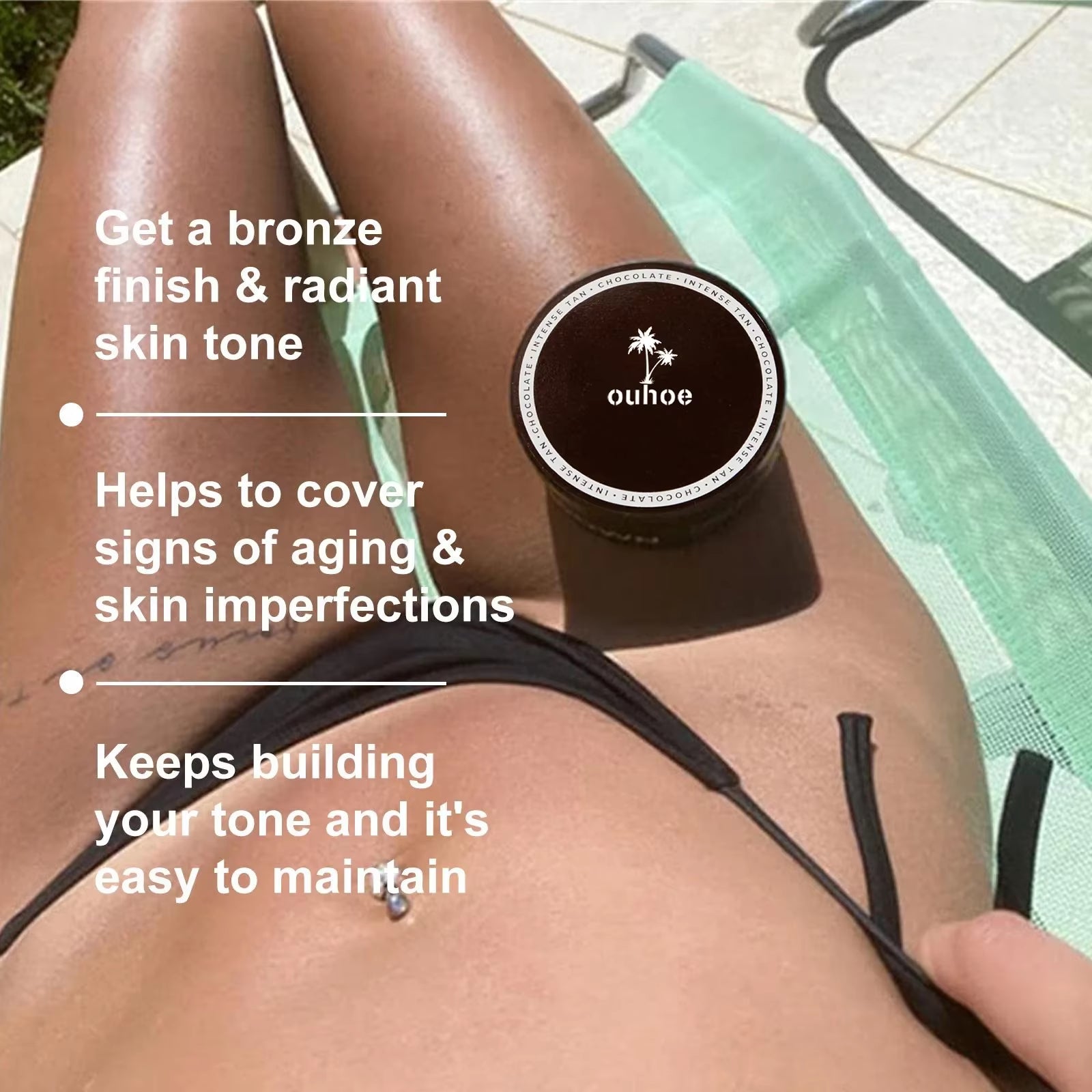 Soft Brown Self-Tanning Cream Intensive Tanning Outdoor Summer Beach Brown Bronzer Long Lasting Sunless Fake Tan Body Lotion