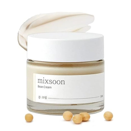 Mixsoon Bean Cream - Intensive Moisture Face Cream for Smooth, Nourished Skin, Pore & Sebum Care - Korean Skincare for Glass