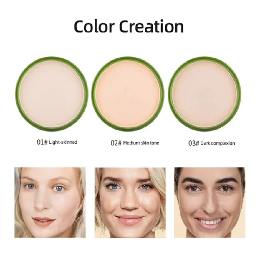 Foundation Makeup 99% Aloe Vera Softening Powder Waterproof Moisturizing Concealer Foundation Make up Face Contour Powder Brush