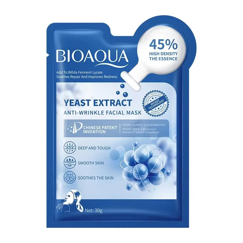 12 Pieces BIOAOUA Bifid Yeast Anti-Wrinkle Facial Mask Hydrating Moisturizing Rejuvenation Mask anti Age Skin Care Wholesale
