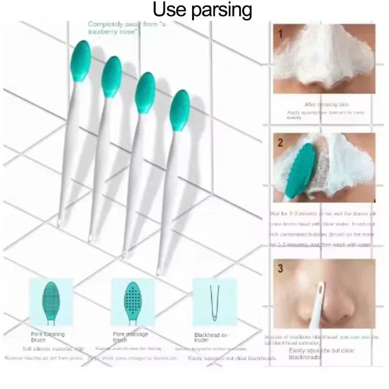 Skin Care Lip Horniness Removal Facial Cleanser, Face Cleaning Brush, Blackhead Removal Silicone Double-Sided Skin Care Tool.