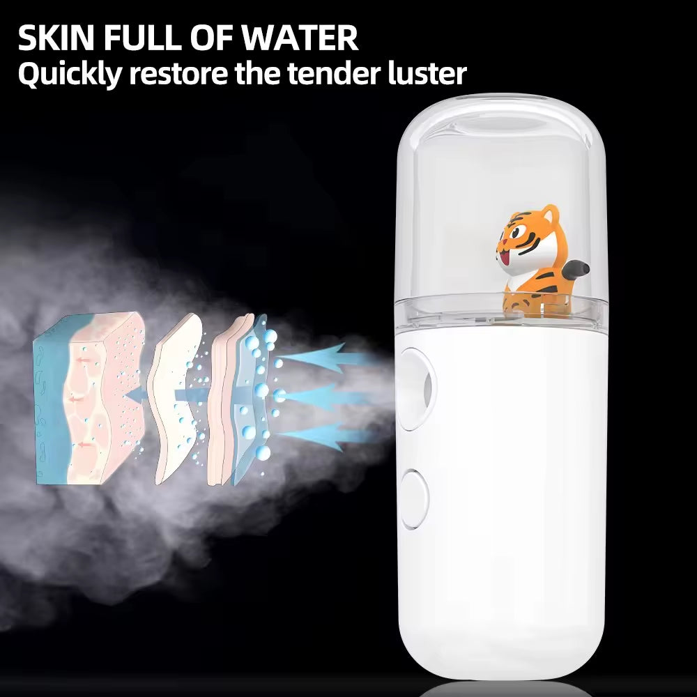 USB Mini Humidifier Facial Steamer Moisturizing Mist Sprayer Rechargeable Nebulizer Beauty Instruments Face Skin Care Tools