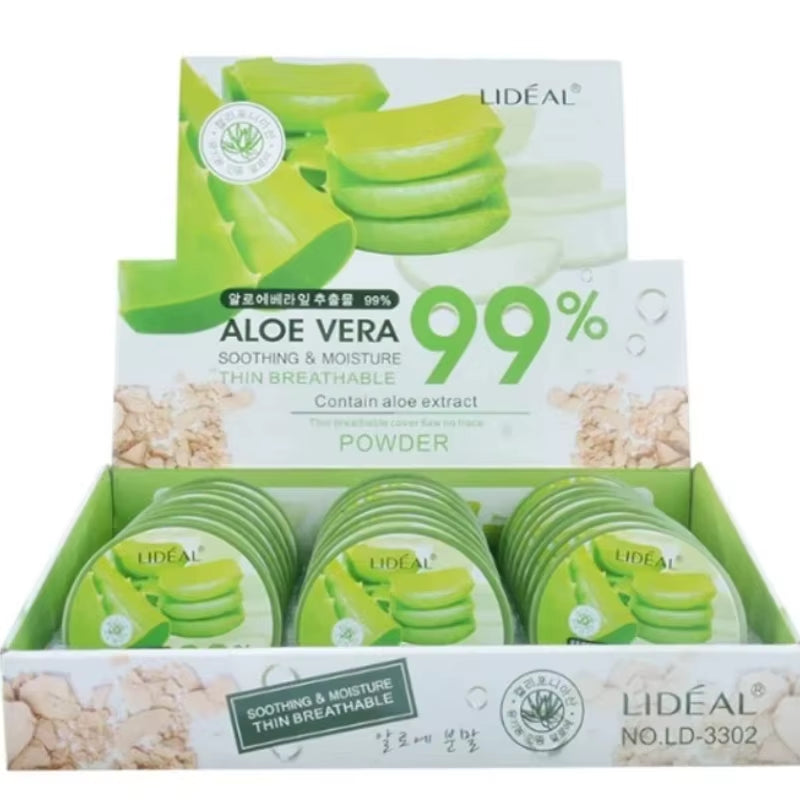 Foundation Makeup 99% Aloe Vera Softening Powder Waterproof Moisturizing Concealer Foundation Make up Face Contour Powder Brush