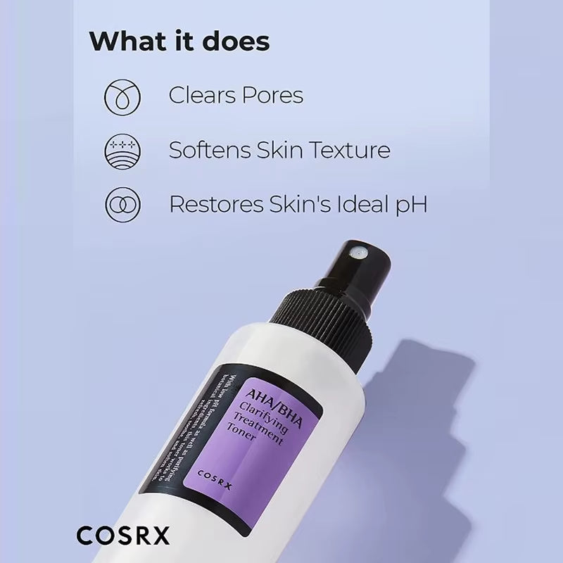 COSRX AHA/BHA Clarifying Treatment Toner 150Ml Exfoliating Facial Serum Moisturizing Smooth Korean Cosmetics